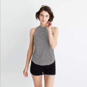 Madewell Mockneck Shirttail Tank Top in Stripe (Size M)